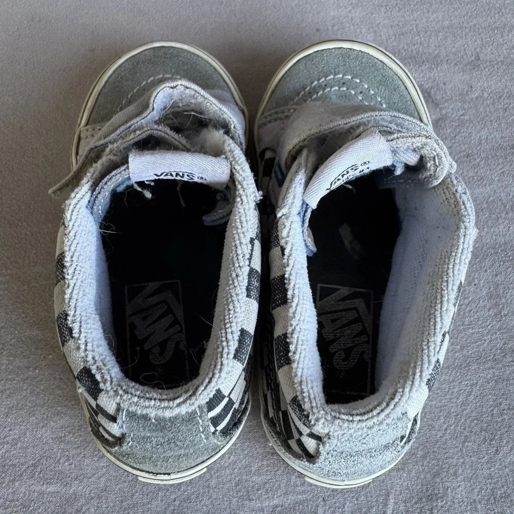 Size 8.5c - Toddler Vans SK8-Mid Reissue Shoes Checkered Kids Shoes